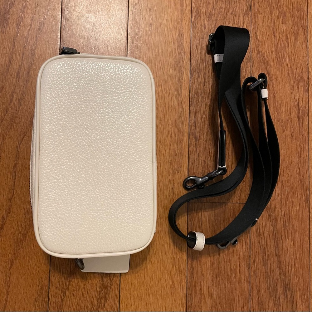 Coach White Leather Bag with Black Accents